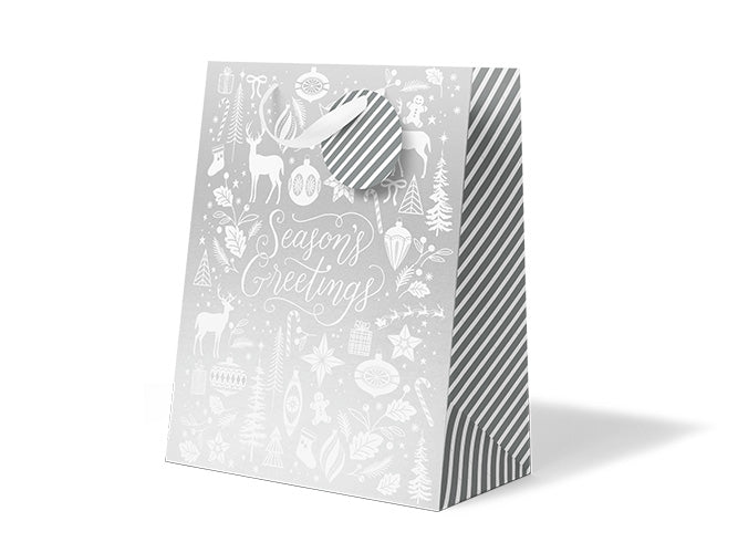 Xmas Silver Season Greeting Gift Bag