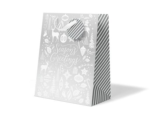 Xmas Silver Season Greeting Gift Bag