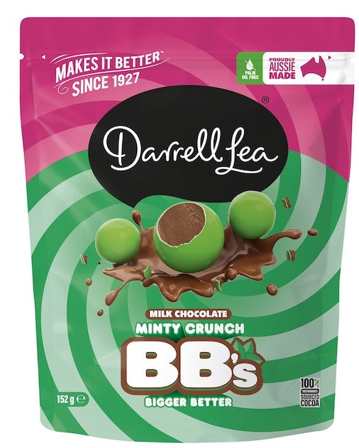 Darrell Lea Milk Chocolate Minty Crunch BB 168g
