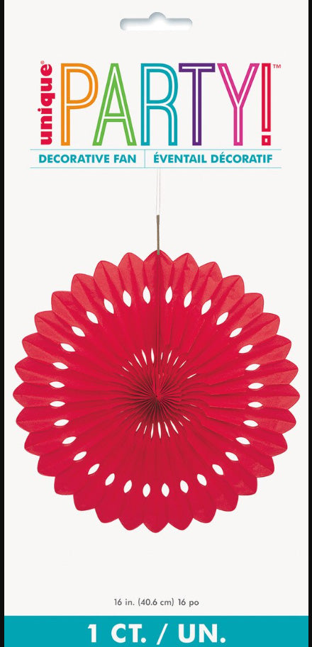 Decorative Fan Ruby Red