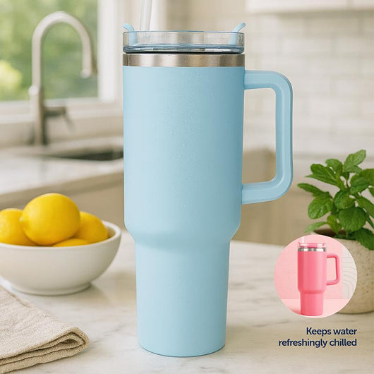 Drink Bottle with Straw (Insulated) Assorted Colours 1.2L (40oz)