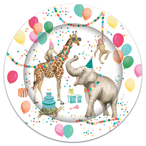 Mix Plates Paper 8pk 23cm Animal