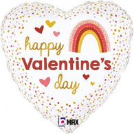 Happy Valentines Day Rainbow and Hearts Foil