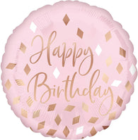Happy Birthday Pink Diamond Foil Balloon