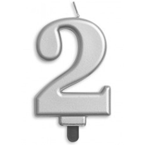 Jumbo Number Candle | Silver