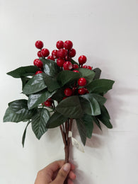Berry and Leaves Pick 30cm