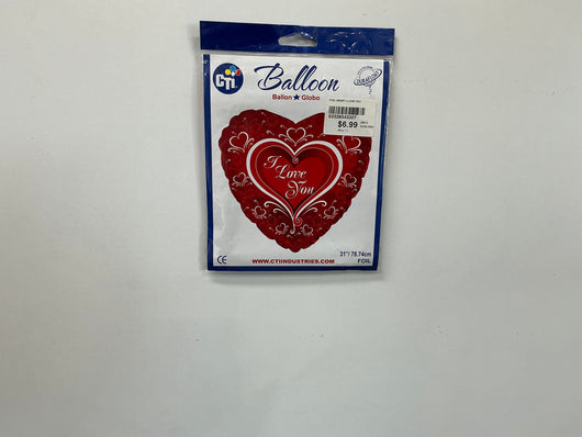 I Love You Foil Red Heart Balloon