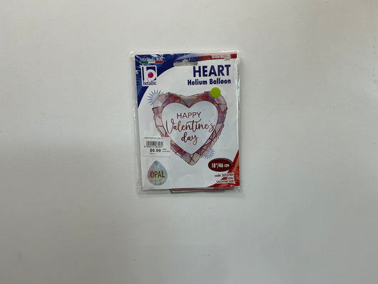 Happy Valentines Day Heart Geometric Pattern Foil Balloon