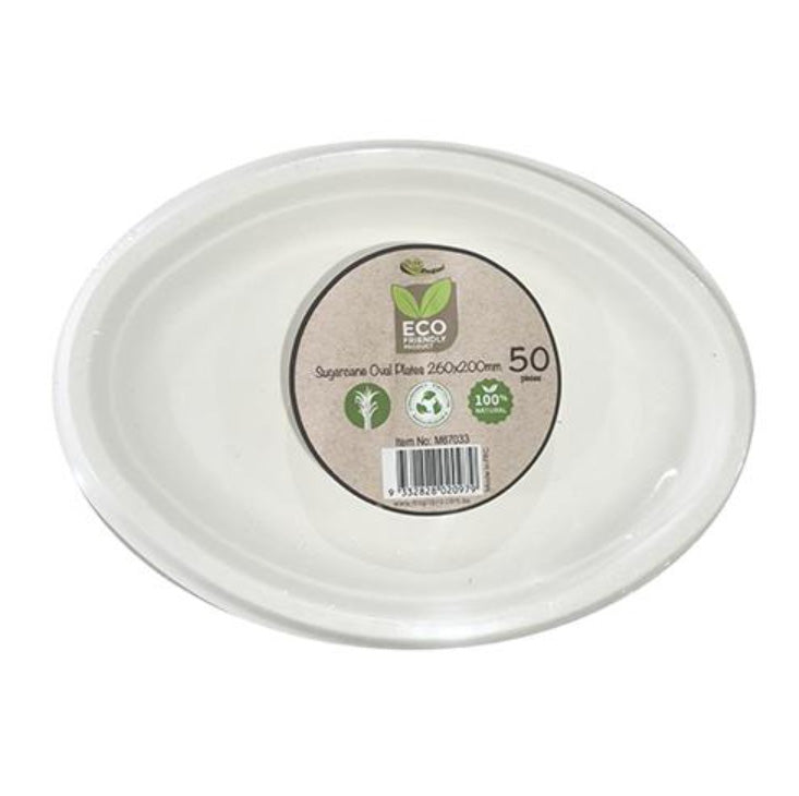 Sugarcane Oval Plate 260x 200mm (50)