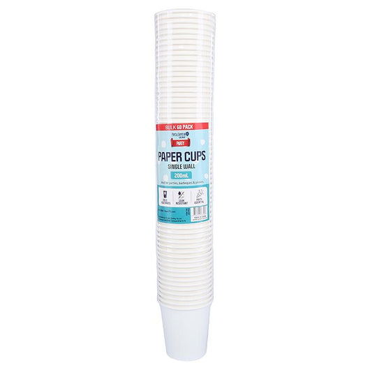 Party Central Paper cups single wall 200ml Bulk 60pc