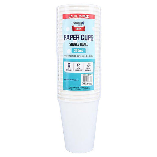 Paper cups single wall 350ml (25pc)