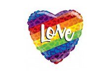 Rainbow Love Foil Balloon Heart