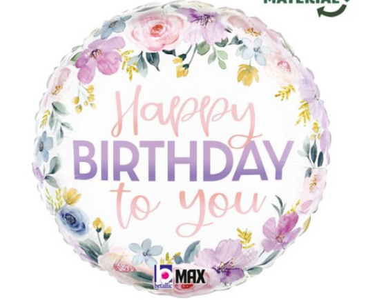 Floral Watercolour Birthday 18inch Round