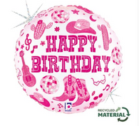 Disco Cowgirl Birthday 18inch Round