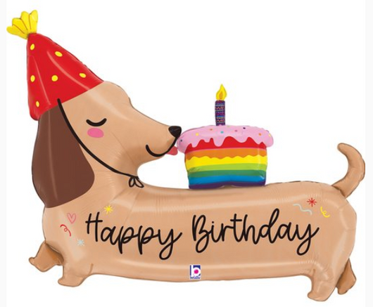 43inch Supershape Happy Birthday Dachshund