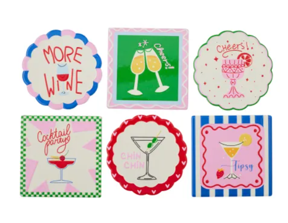 Cocktail Ceramic Coaster 10cm