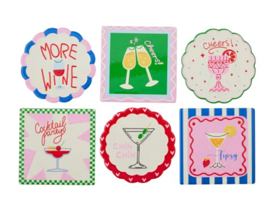Cocktail Ceramic Coaster 10cm
