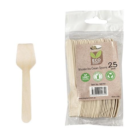Wooden Ice Cream Spoon PK25