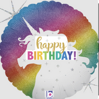 unicorn outline rainbow balloon 45cm