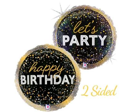 Metallic Birthday Party Holographic 18inch Round