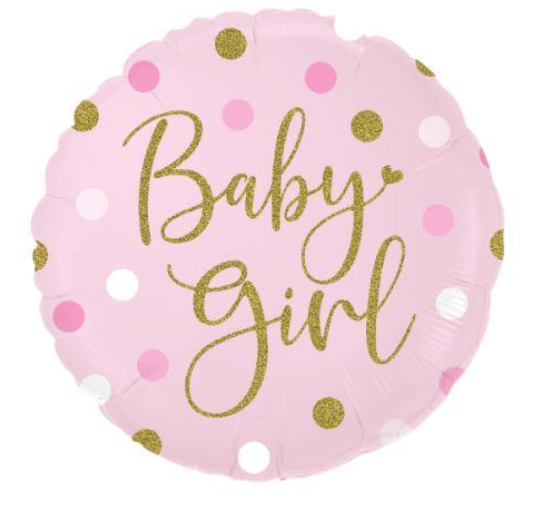 18 inchSparkling Baby Girl Dots 18inch Holographic