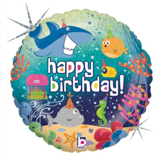 Birthday Ocean Holographic 18Inch Round