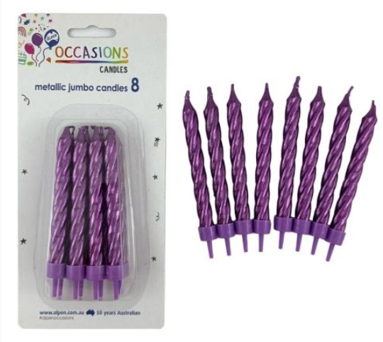Jumbo Metallic Birthday Candles