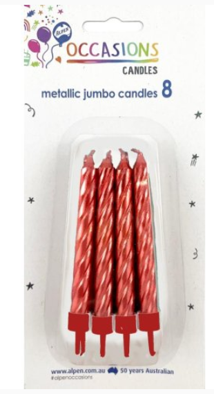 Jumbo Metallic Birthday Candles