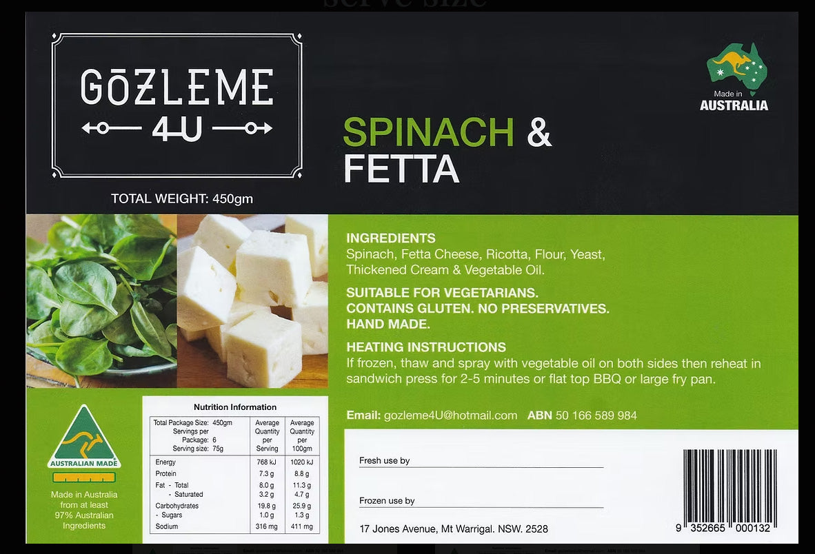 Spinach and Fetta Cheese Gozleme