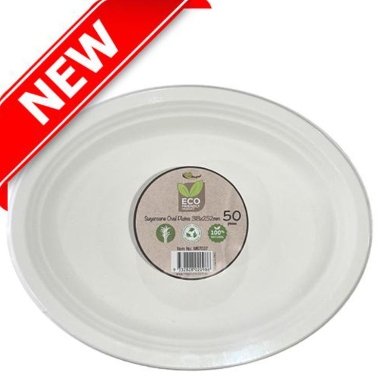 Sugarcane Oval Plate 318x 252mm (50)