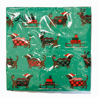Christmas Napkins Sausage Dog | The French Kitchen Castle Hill | 96342593