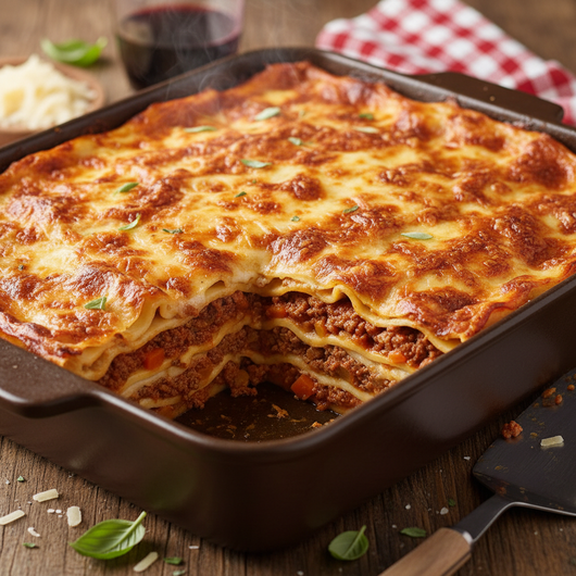 A classic, hearty lasagne made with layers of pasta, rich beef mince sauce, and creamy béchamel, topped to golden perfection. The generous 2.8kg size makes it ideal for family meals, catering, and foodservice. Easy to prepare and full of comforting flavour.