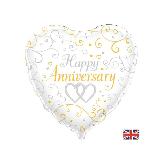 Happy Anniversary Linked Hearts Foil Balloon – 45cm