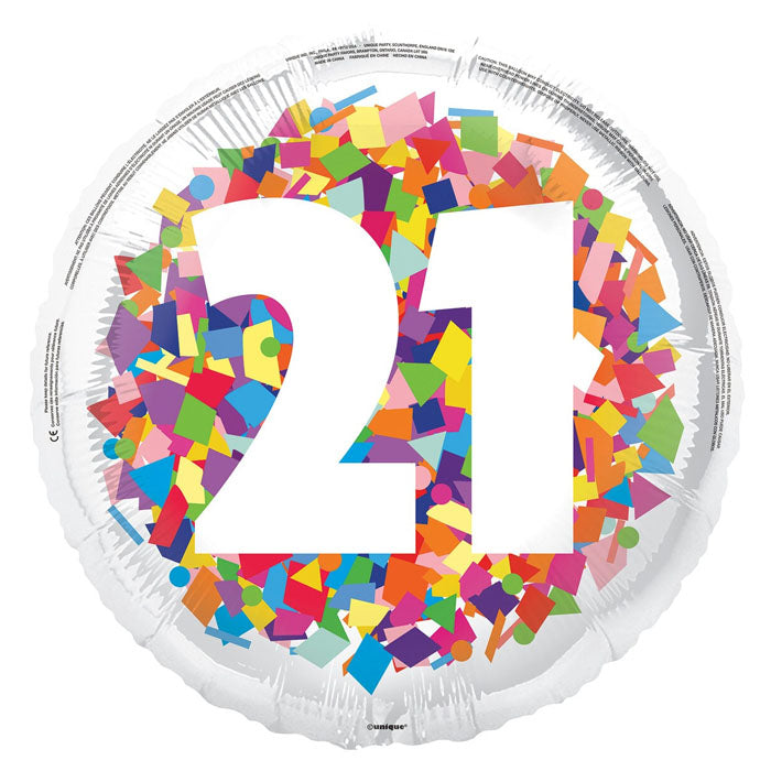 Bright Confetti Birthday Foil Balloon – 45cm