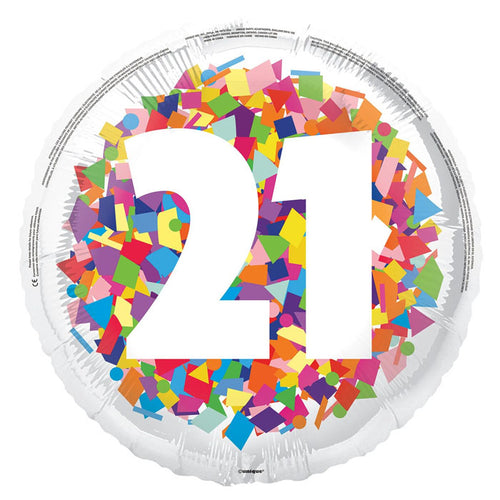Bright Confetti Birthday Foil Balloon – 45cm