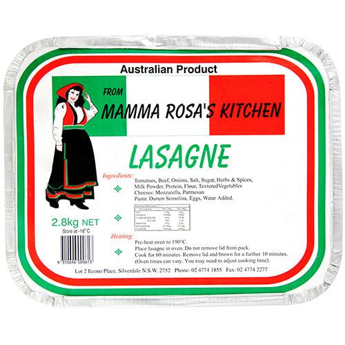 Mamma Rosa Lasagne Beef 2.8kg