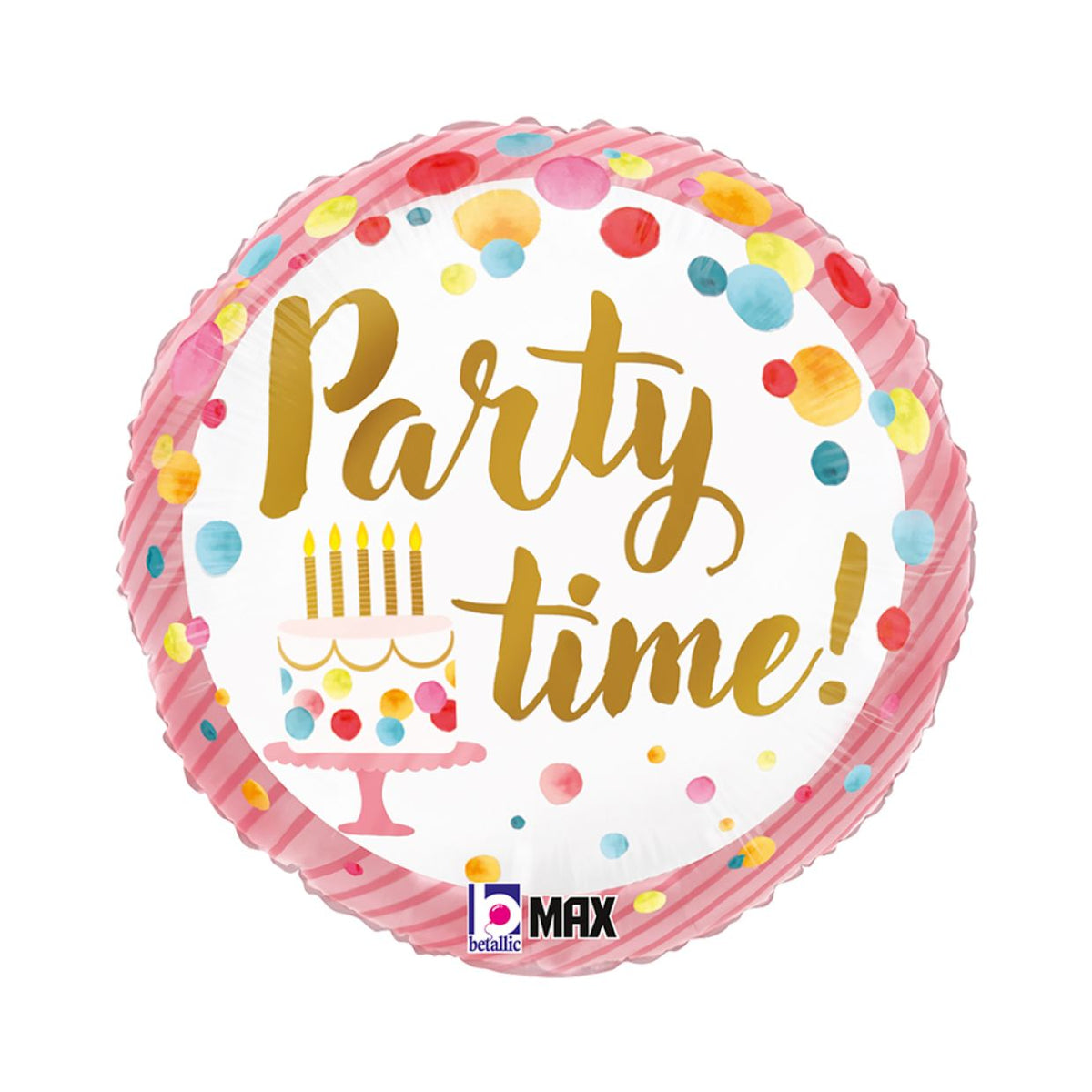 Pink Party Time Happy Birthday Balloon 18"
