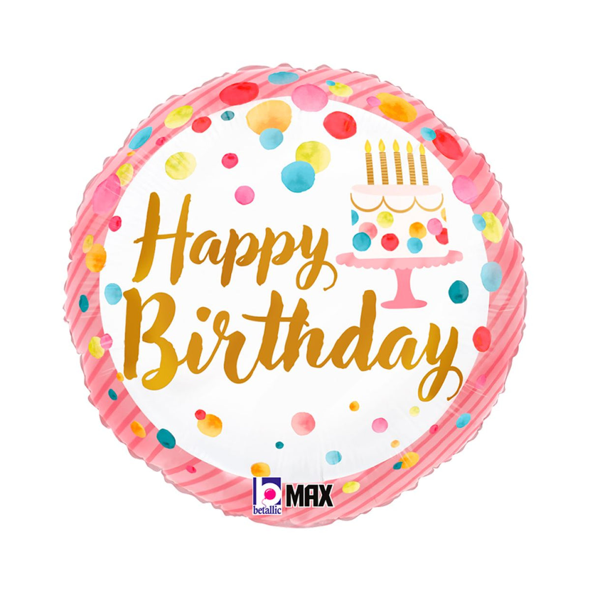 Pink Party Time Happy Birthday Balloon 18"