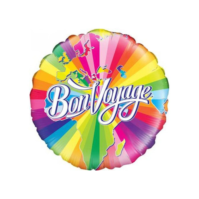 Bon Voyage Rainbow Foil Balloon 45cm