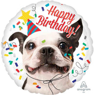French Bulldog Happy Birthday Foil Balloon  | The French Kitchen Castle Hill 