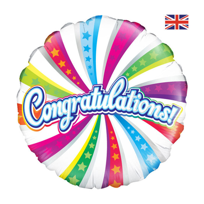 Congratulations Rainbow Foil Balloon 18" Alpen