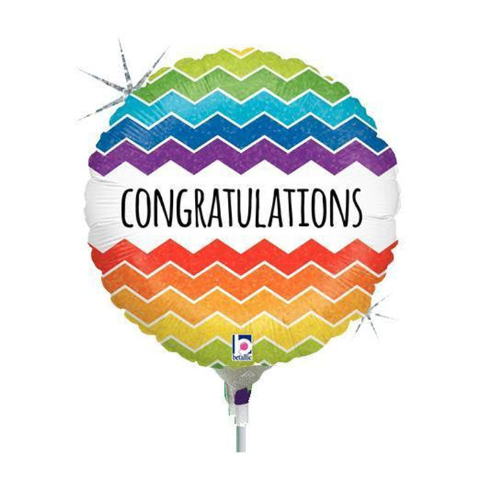 Congratulations Chevron Rainbow Balloon 18"
