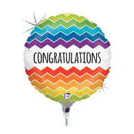 Congratulations Chevron Rainbow Balloon 18