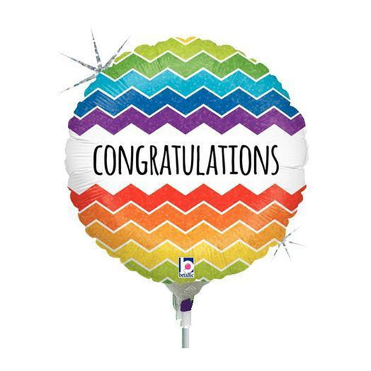Congratulations Chevron Rainbow Balloon 18