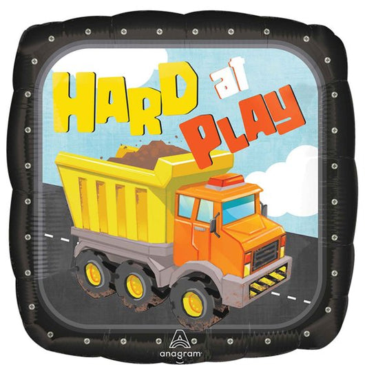 Construction Square Foil Balloon 45cm