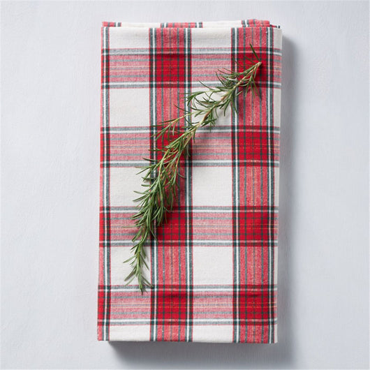 Fabric Red & Green Plaid Table cover | The French Kitchen Castle Hill