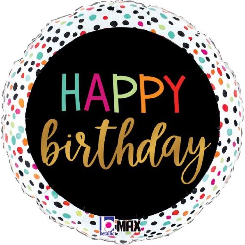 Colourful Dots Happy Birthday Balloon | 18" Foil Balloon