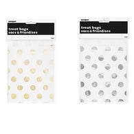 Patterned Paper Treat Bags | Gold or Silver Dots