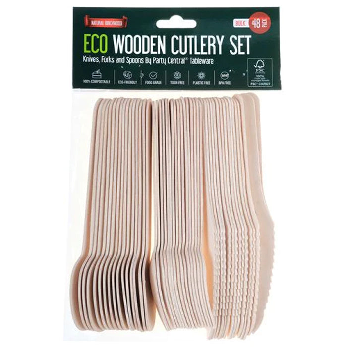 Assorted Wooden Cutlery | 48pk