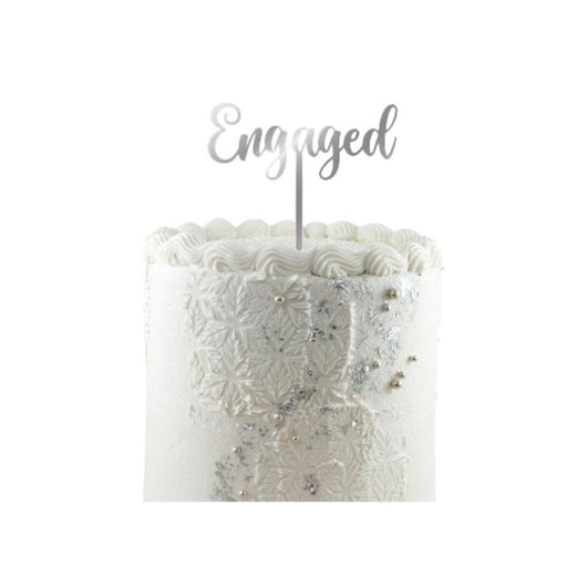 Acrylic Cake Topper – Engaged – Silver or Rose Gold